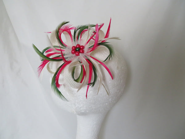 Ivory Cerise Pink and Olive Green Mini Lily