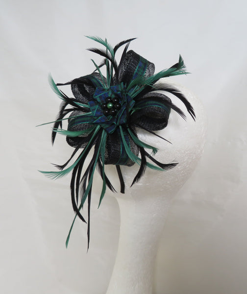Black and Dark Green Tartan Lily