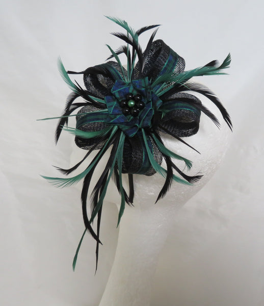 Black and Dark Green Tartan Lily