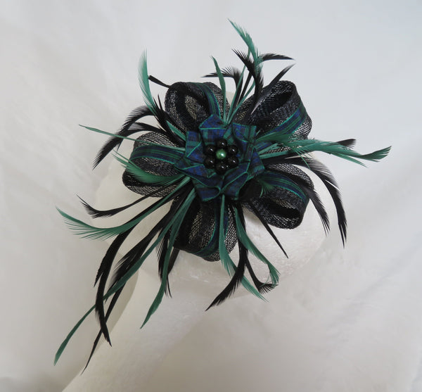 Black and Dark Green Tartan Lily