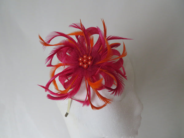 Dark Cerise Raspberry Pink and Orange Mini Lily