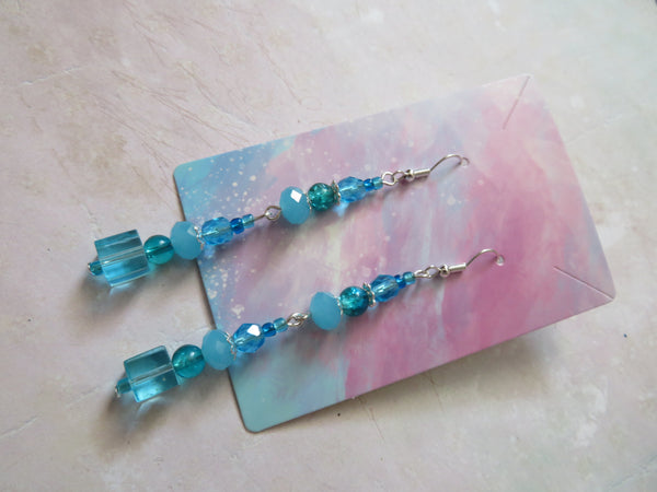 Blue Mirage Drop Dangle Earrings
