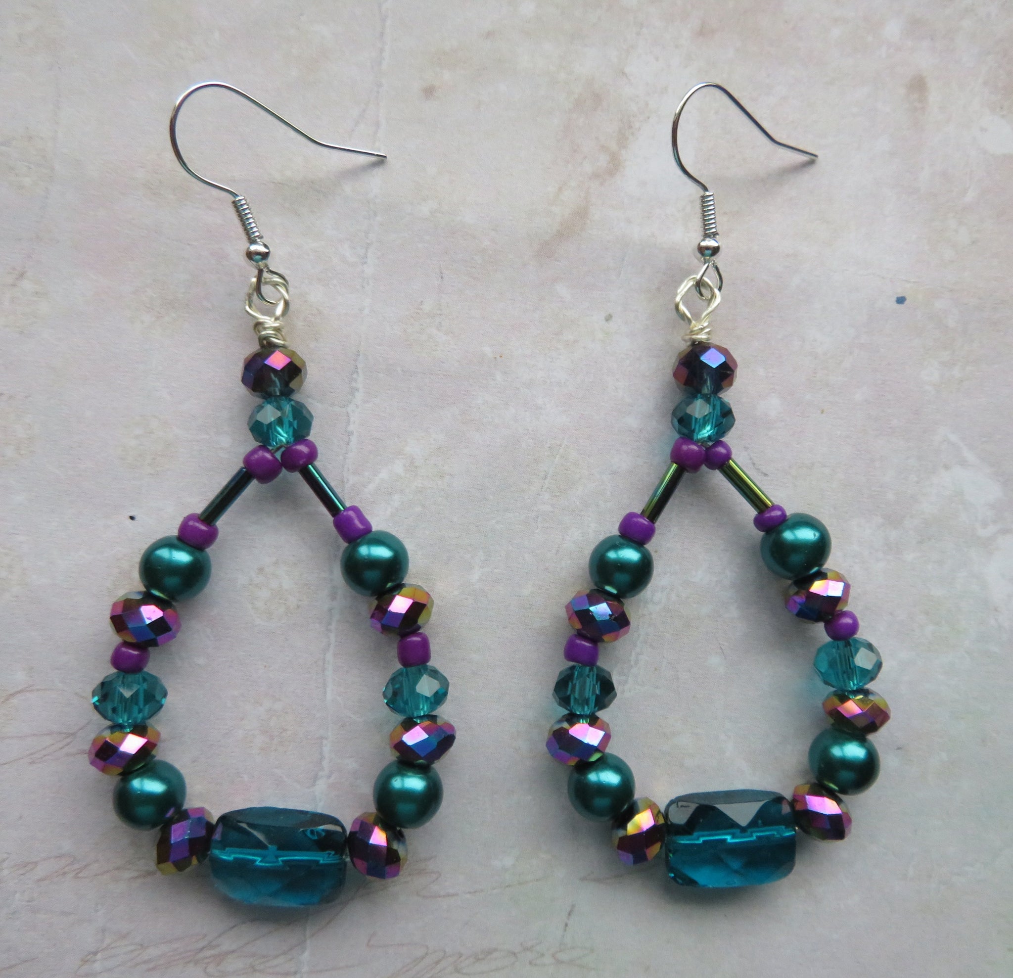 Violet Tides Crystal Earrings