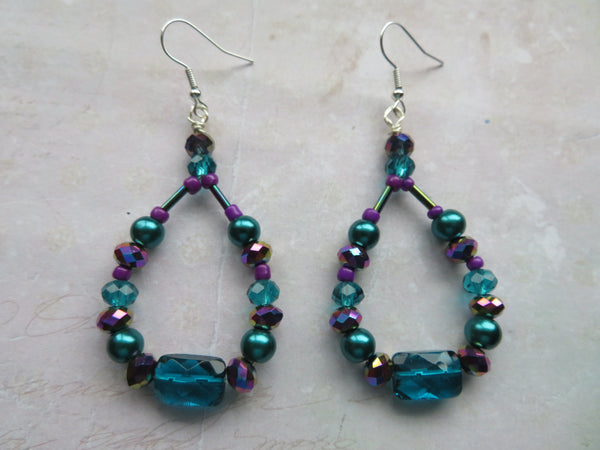Violet Tides Crystal Earrings