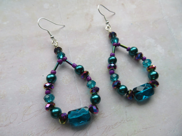 Violet Tides Crystal Earrings