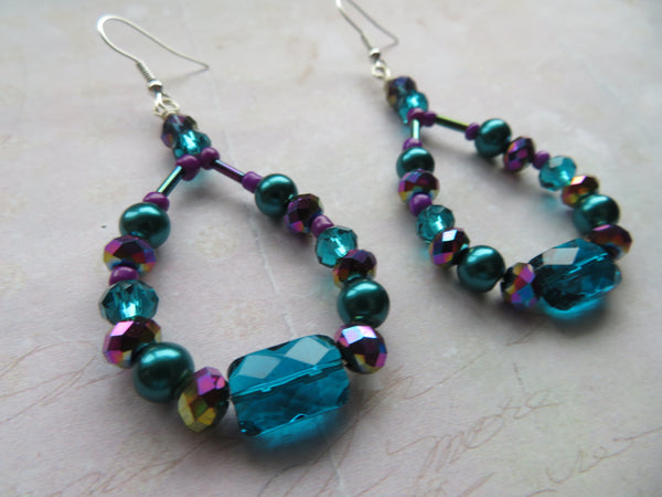 Violet Tides Crystal Earrings