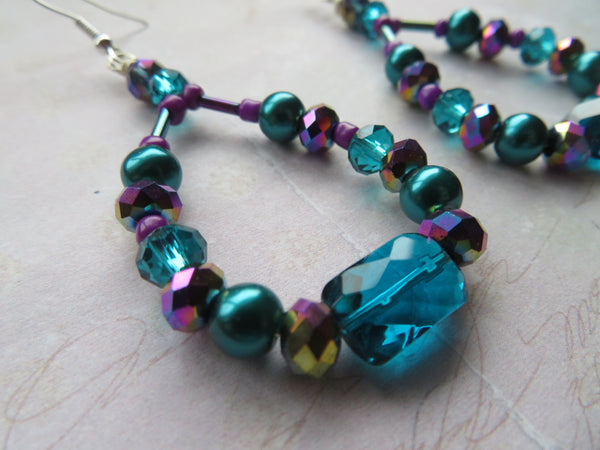Violet Tides Crystal Earrings