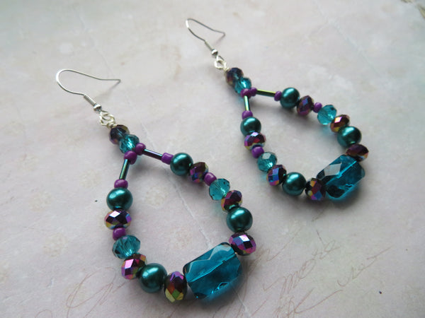 Violet Tides Crystal Earrings