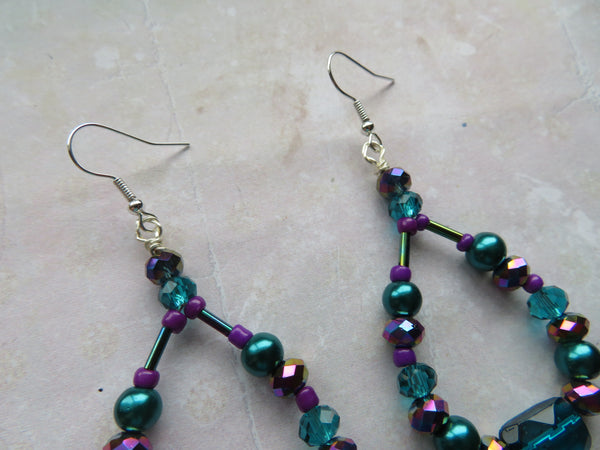 Violet Tides Crystal Earrings