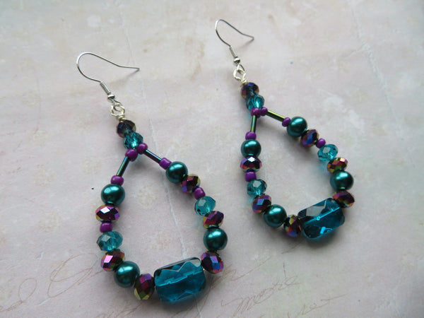 Violet Tides Crystal Earrings