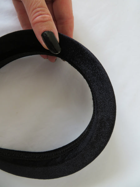 Black Velvet Halo Headband and Veil Separates Set