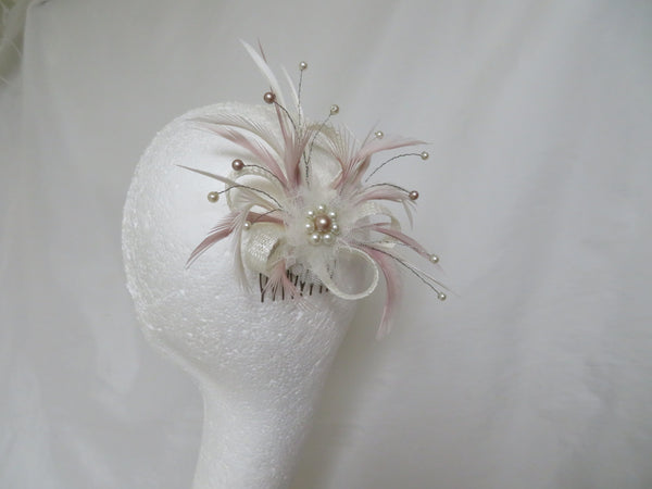 Ivory Cream & Mink Mini Lily Updo Comb