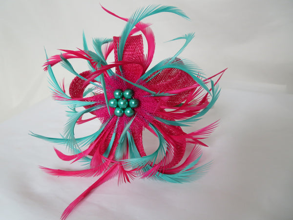 Cerise Raspberry Pink and Jade Cyan Green Mini Lily