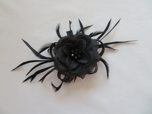 Black Mini Lily Updo Comb Fascinator