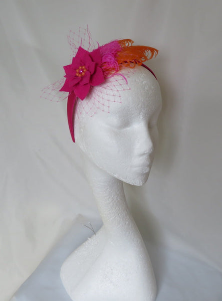 Fuchsia Pink and Orange Audrina Headband