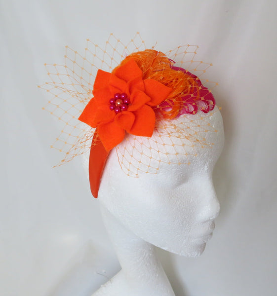 Orange and Cerise PInk Audrina Headband