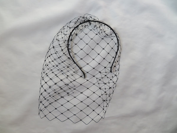 Black Merry Widow Headband Veil