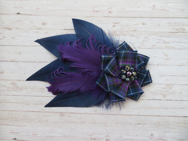 Navy & Purple Pride of Scotland Hair Clip