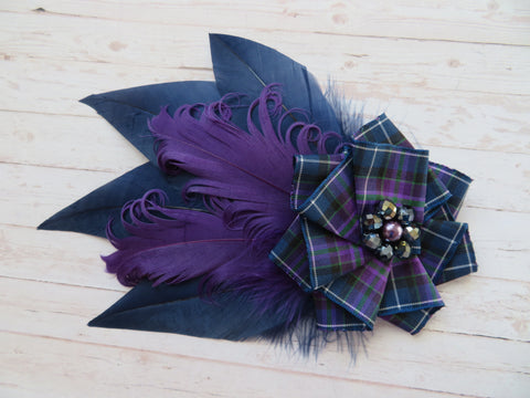 Navy & Purple Pride of Scotland Hair Clip