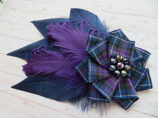 Navy & Purple Pride of Scotland Hair Clip