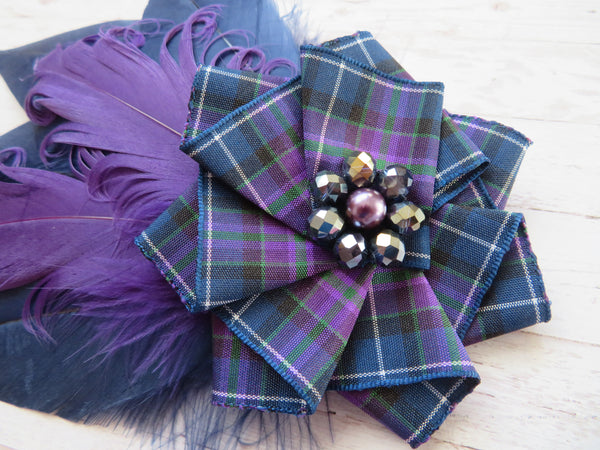 Navy & Purple Pride of Scotland Hair Clip