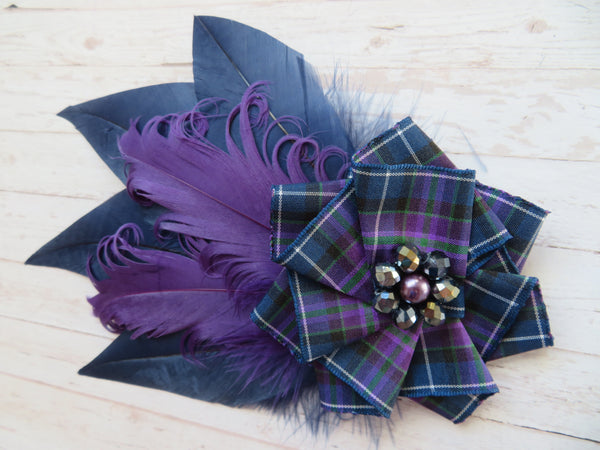 Navy & Purple Pride of Scotland Hair Clip