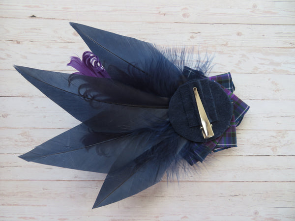 Navy & Purple Pride of Scotland Hair Clip