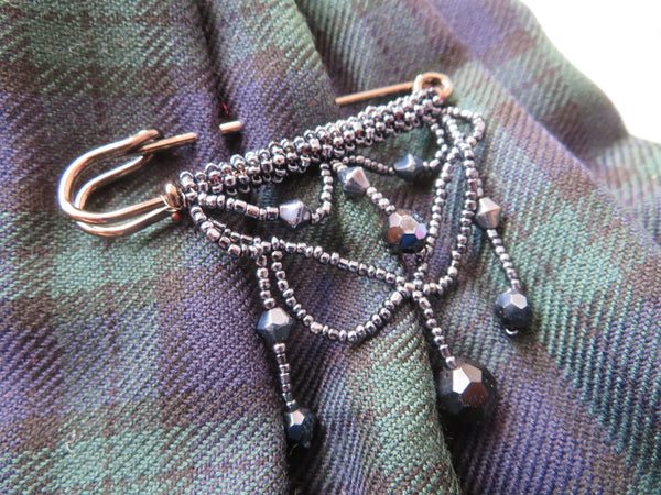 Beaded Swag Kilt Brooch Pin