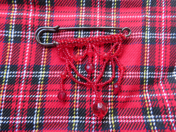 Beaded Swag Kilt Brooch Pin