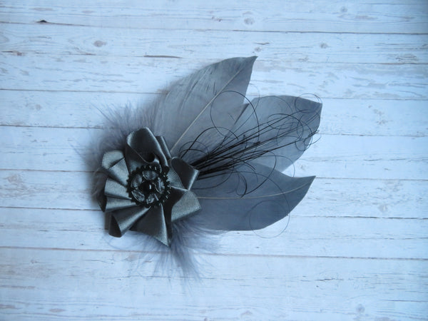 Dark Grey Steampunk Hat Clip