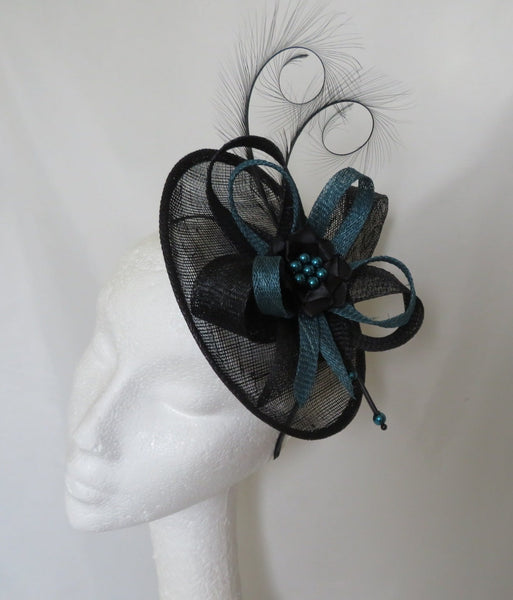 Dark Teal and Black Pamela