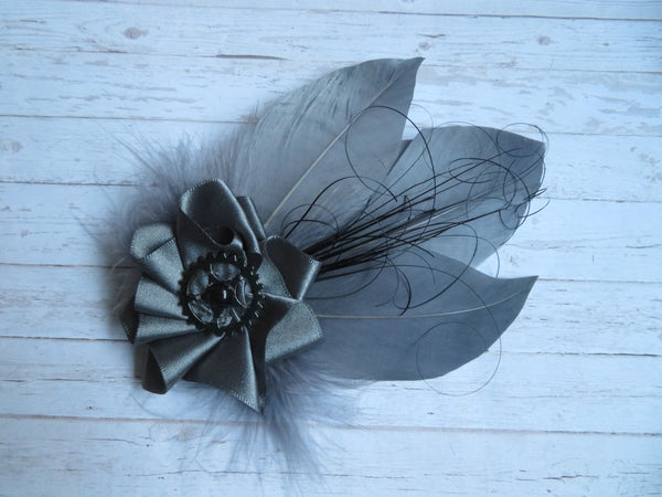 Dark Grey Steampunk Hat Clip