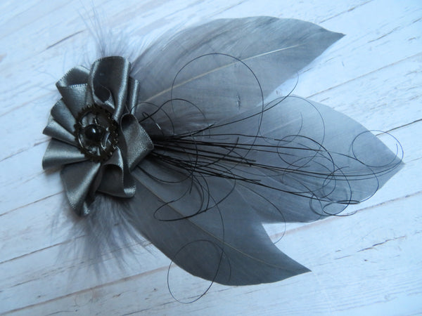 Dark Grey Steampunk Hat Clip
