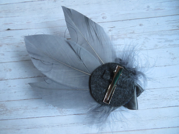 Dark Grey Steampunk Hat Clip