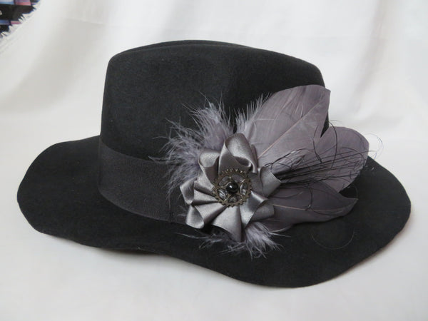 Dark Grey Steampunk Hat Clip