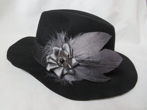 Dark Grey Steampunk Hat Clip