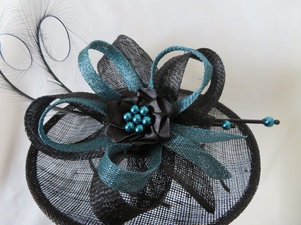 Dark Teal and Black Pamela