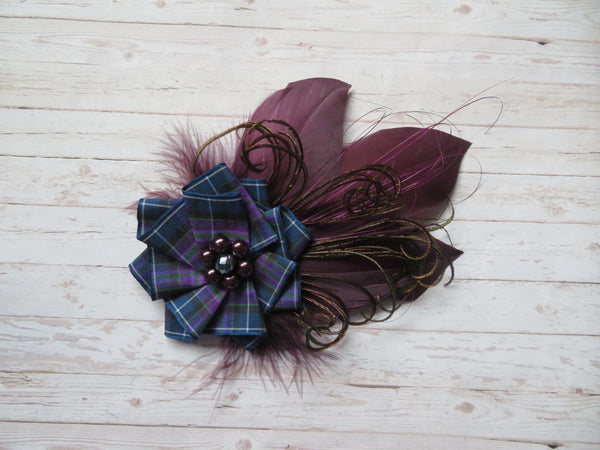 Aubergine & Navy Pride of Scotland Hair Clip