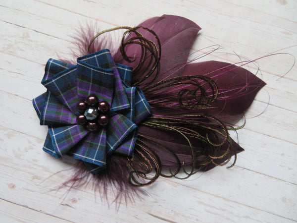 Aubergine & Navy Pride of Scotland Hair Clip