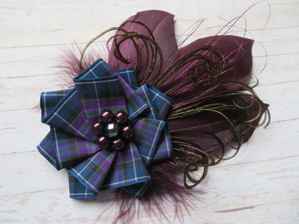 Aubergine & Navy Pride of Scotland Hair Clip
