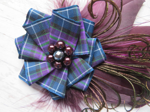 Aubergine & Navy Pride of Scotland Hair Clip
