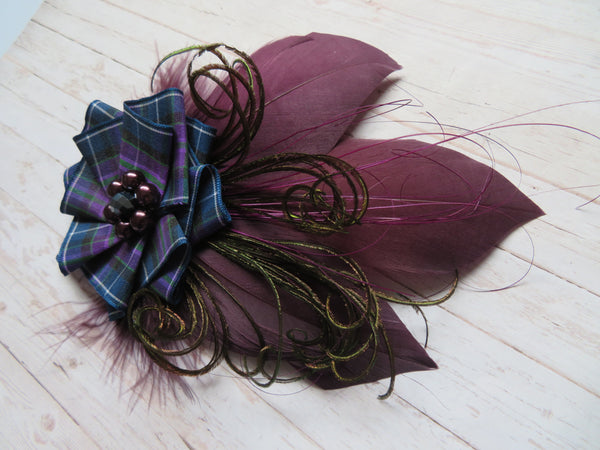 Aubergine & Navy Pride of Scotland Hair Clip