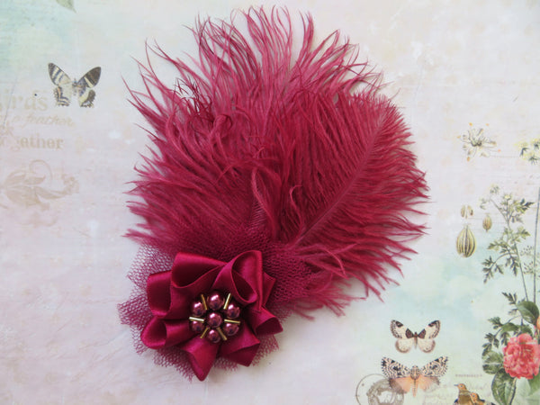Plum Burgundy Austen Feather Clip