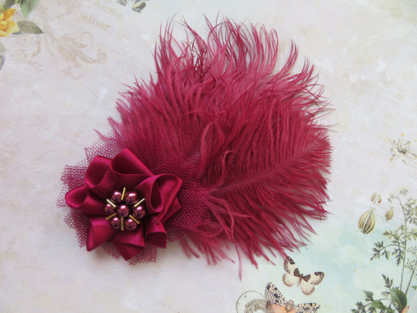 Plum Burgundy Austen Feather Clip