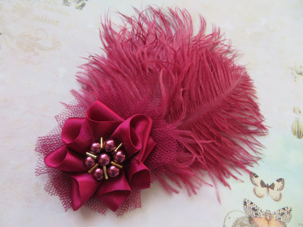 Plum Burgundy Austen Feather Clip