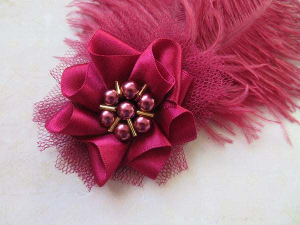 Plum Burgundy Austen Feather Clip