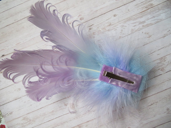Lilac & Pale Blue Darcy Feather Clip