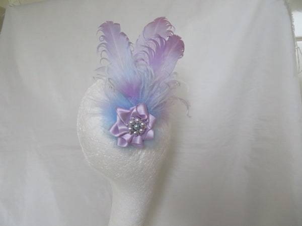 Lilac and Pale Blue Darcy Feather Clip