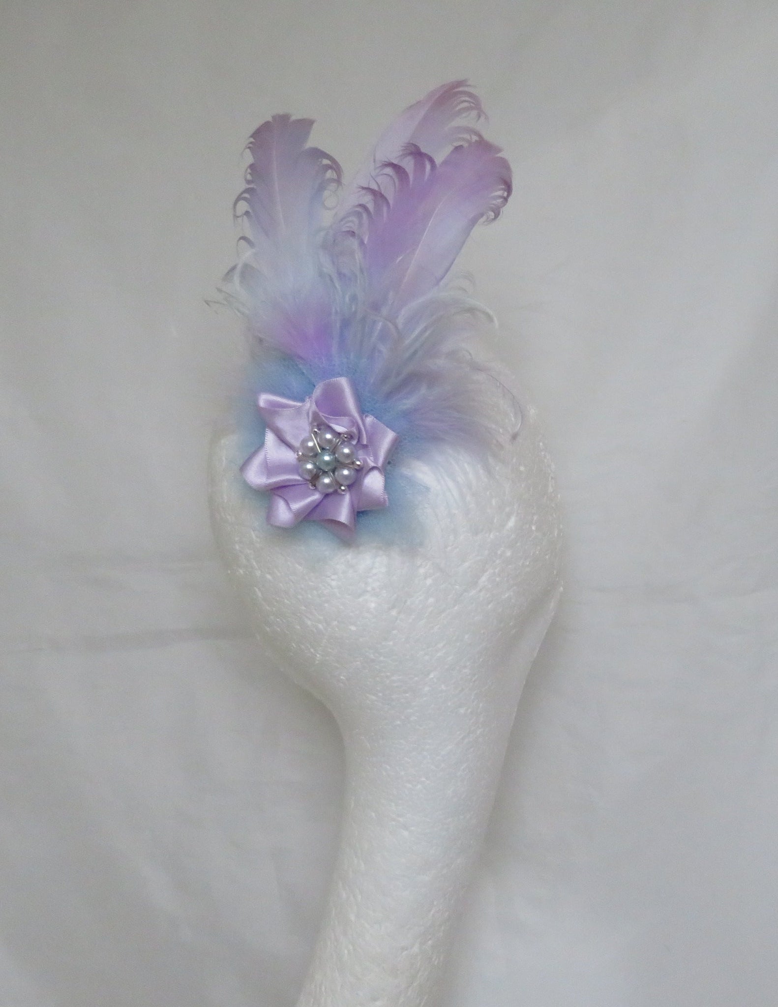 Lilac and Pale Blue Darcy Feather Clip