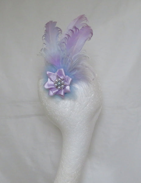 Lilac and Pale Blue Darcy Feather Clip